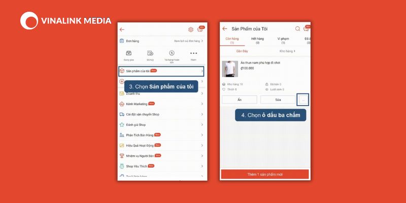 Bước 3: Chọn phần “Sản phẩm của tôi
